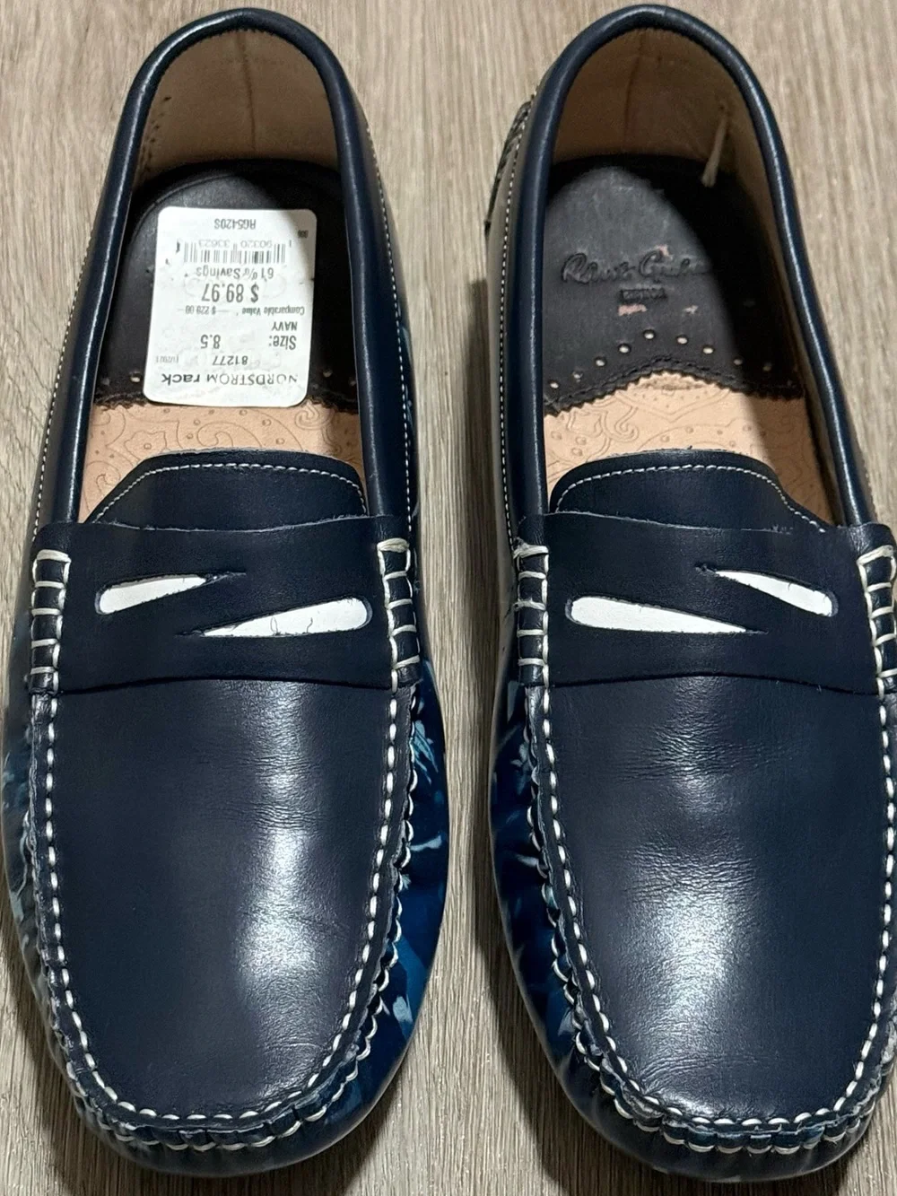 Robert Graham Realist Loafers Slip On Moccasin Shoe RG5420S Blue Men’s Size 8.5